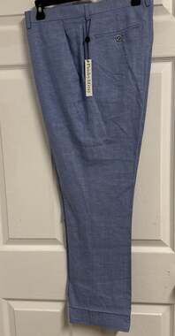 Paisley & Gray Mens Dress Pants Herringbone Blue White Sz 36W X 30L NWT